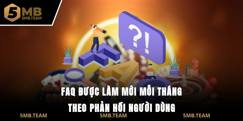 FAQ được làm mới mỗi tháng theo phản hồi người dùng
